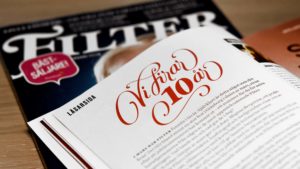 Printed lettering for Magasinet Filter