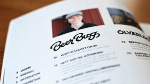 Beer Buzz logo in printed magazine.