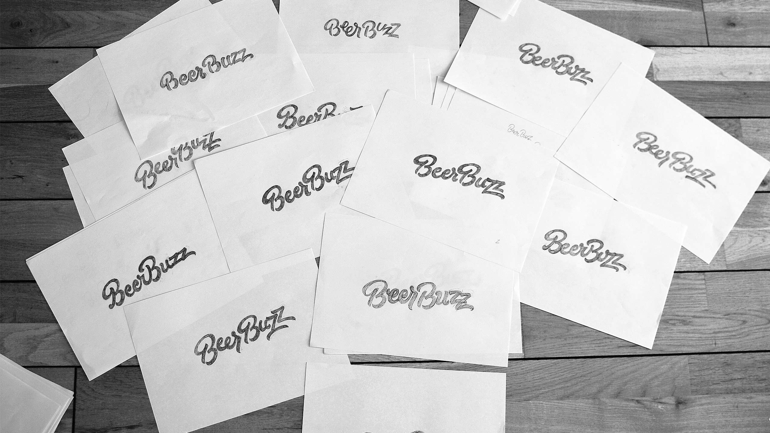 Hand-drawn sketches. 