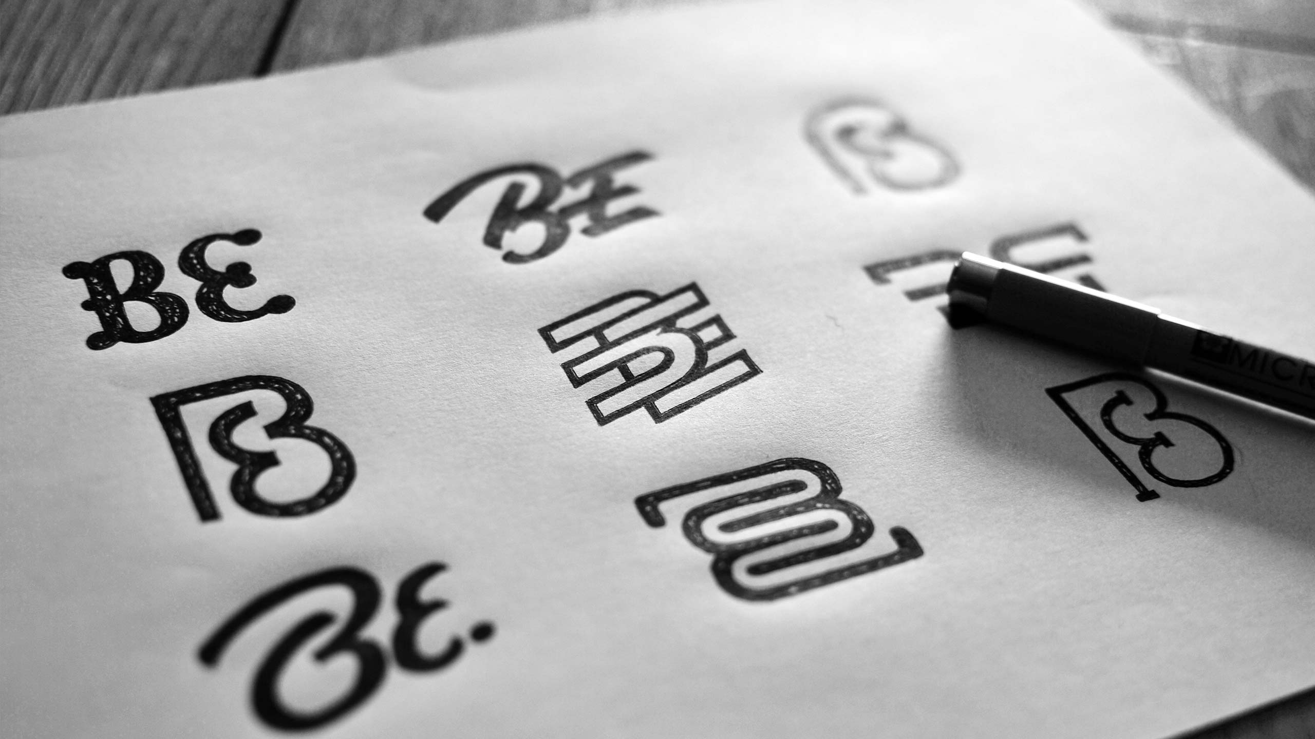 Hand-drawn sketches for BE.