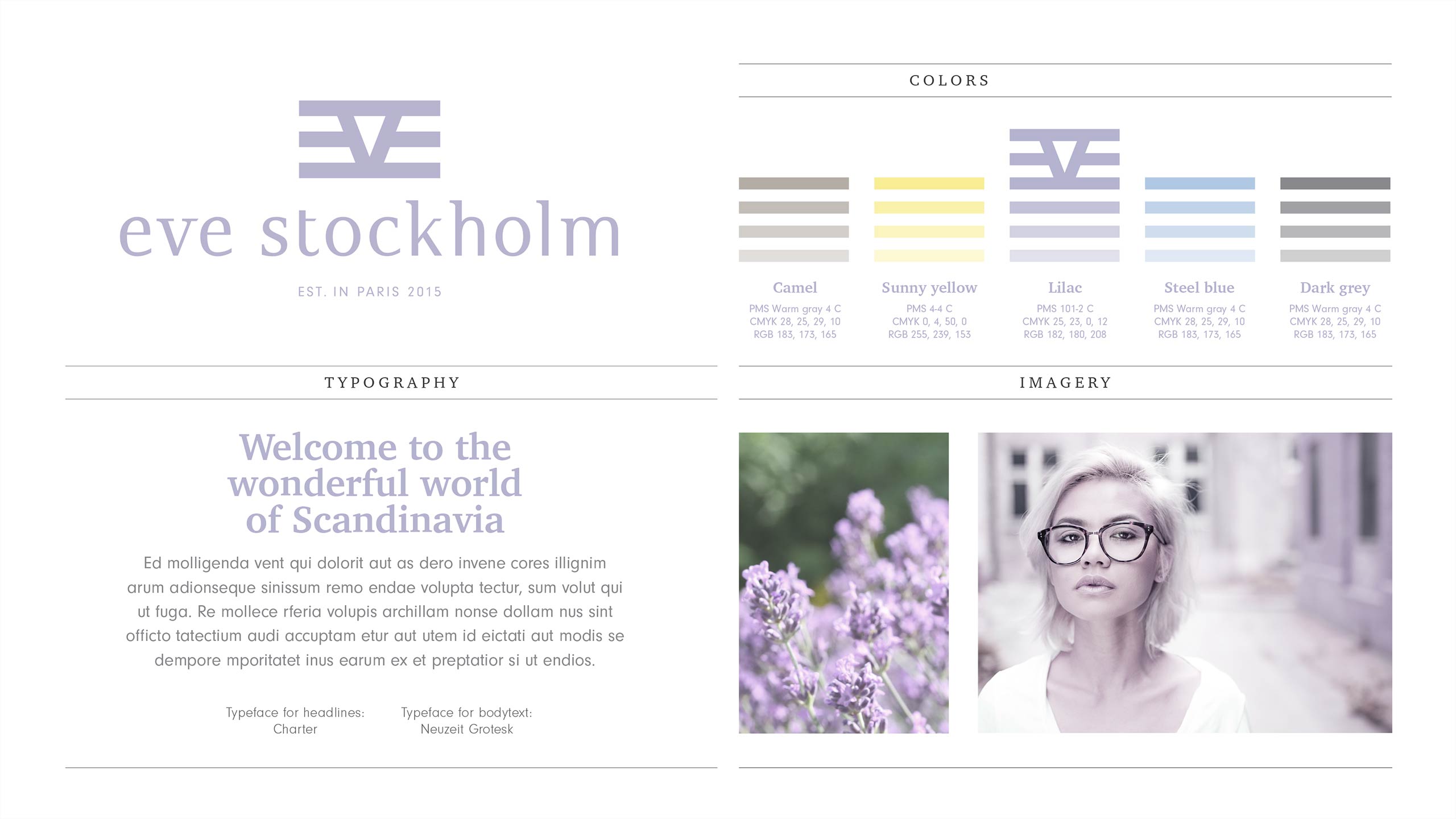 Visual identity overview for Eve Stockholm