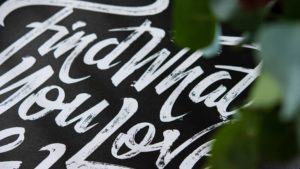 Printed lettering poster for Goode Luck (zoomed in)