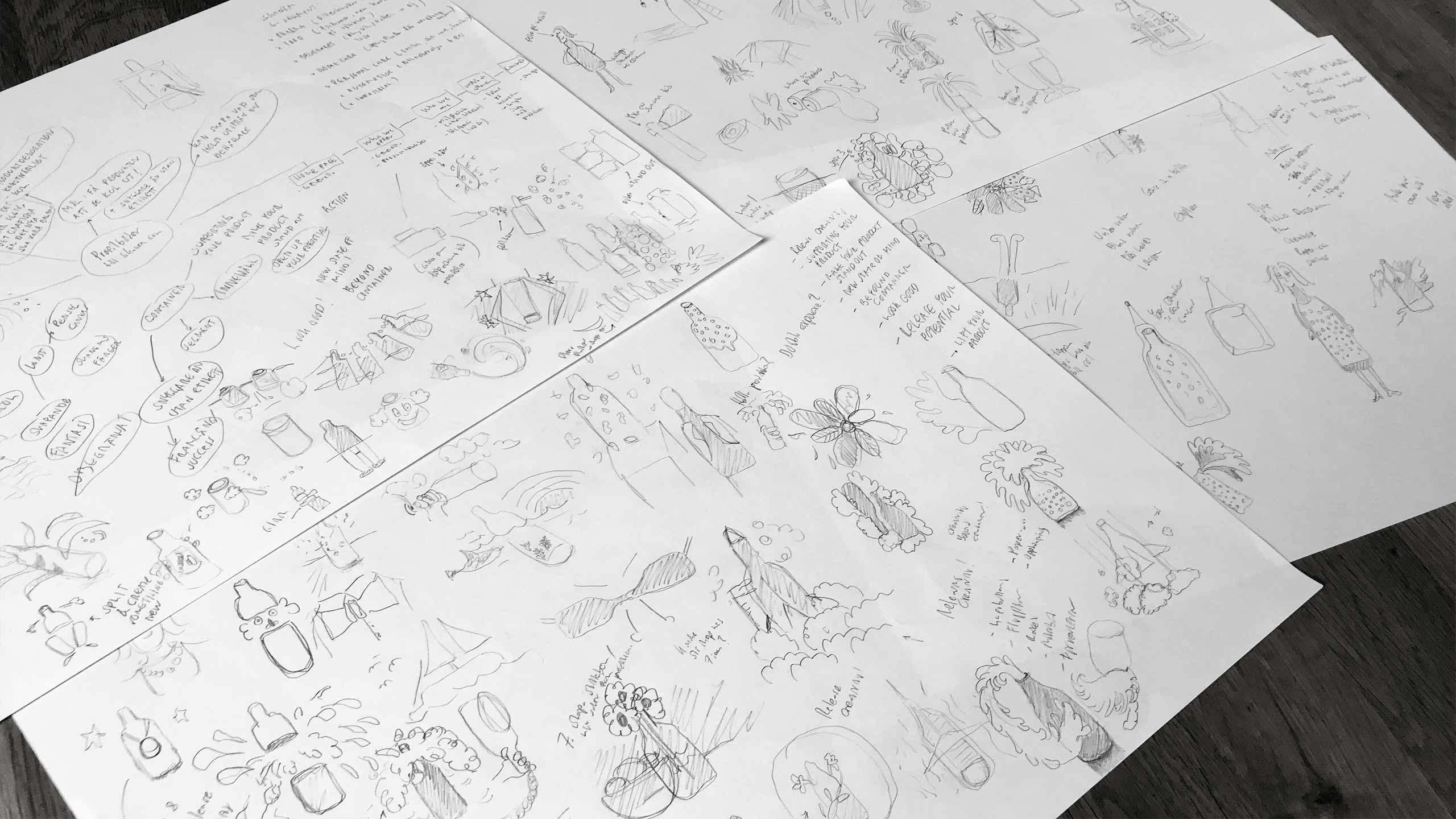 Sketches and process image for Skanem