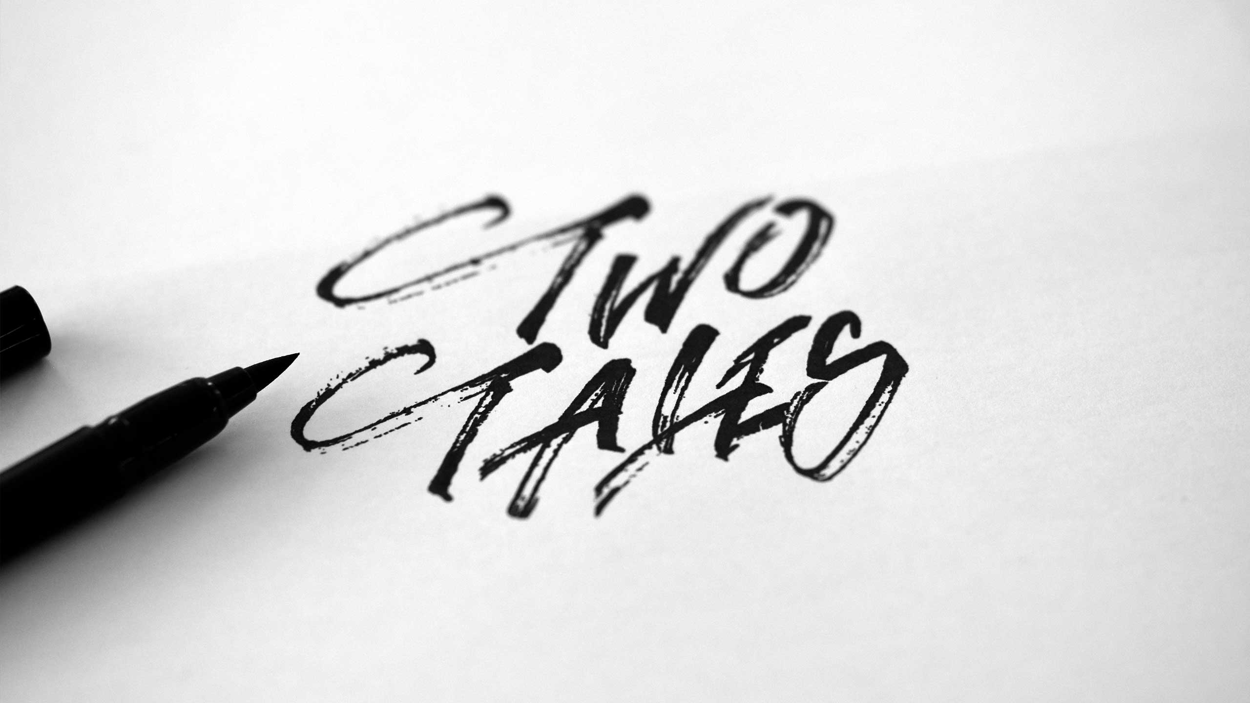 Brush pen sketch for Two Tales.