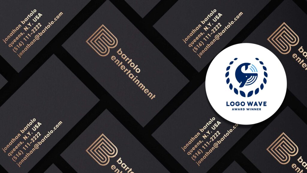 Logo on business cards (with award logo)