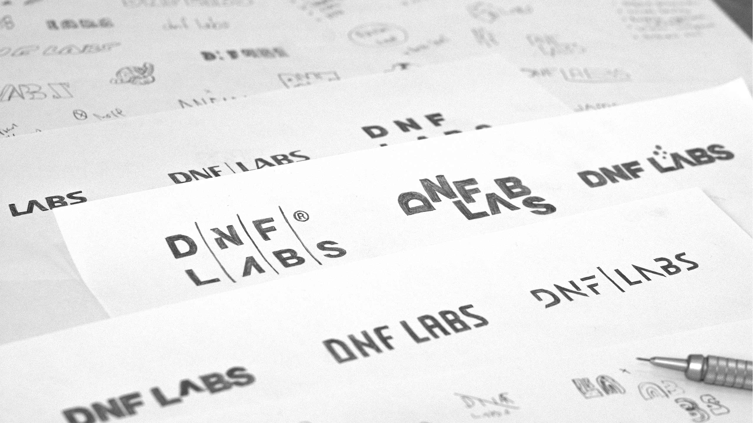 Hand-drawn sketches for DNF LABS