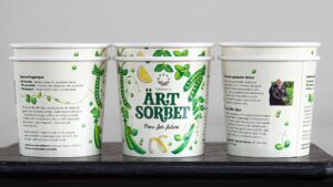 Printed packaging, three sides.