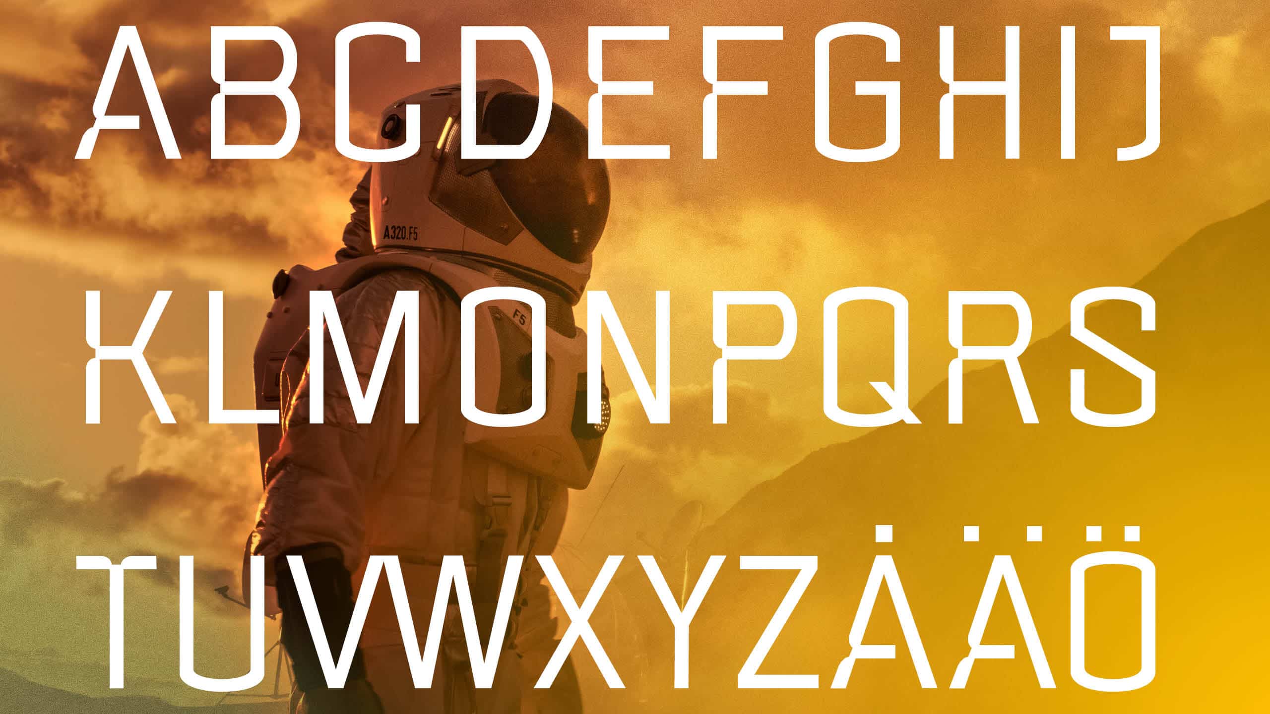 Marketing image for the font Fuglesans, A-Ö. 