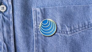 Pin with the final Mercury logo.