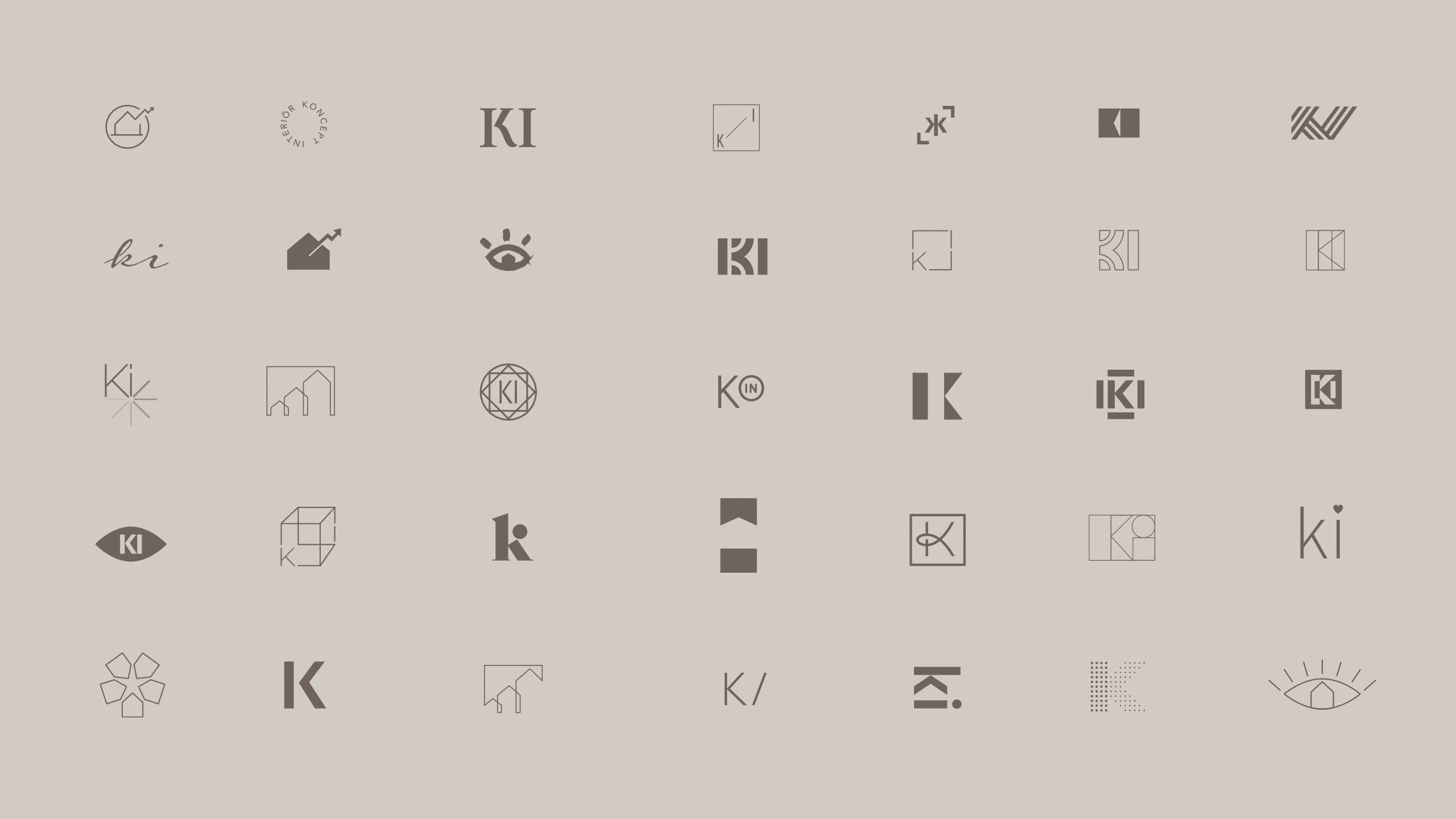 Digital drafts for the logo