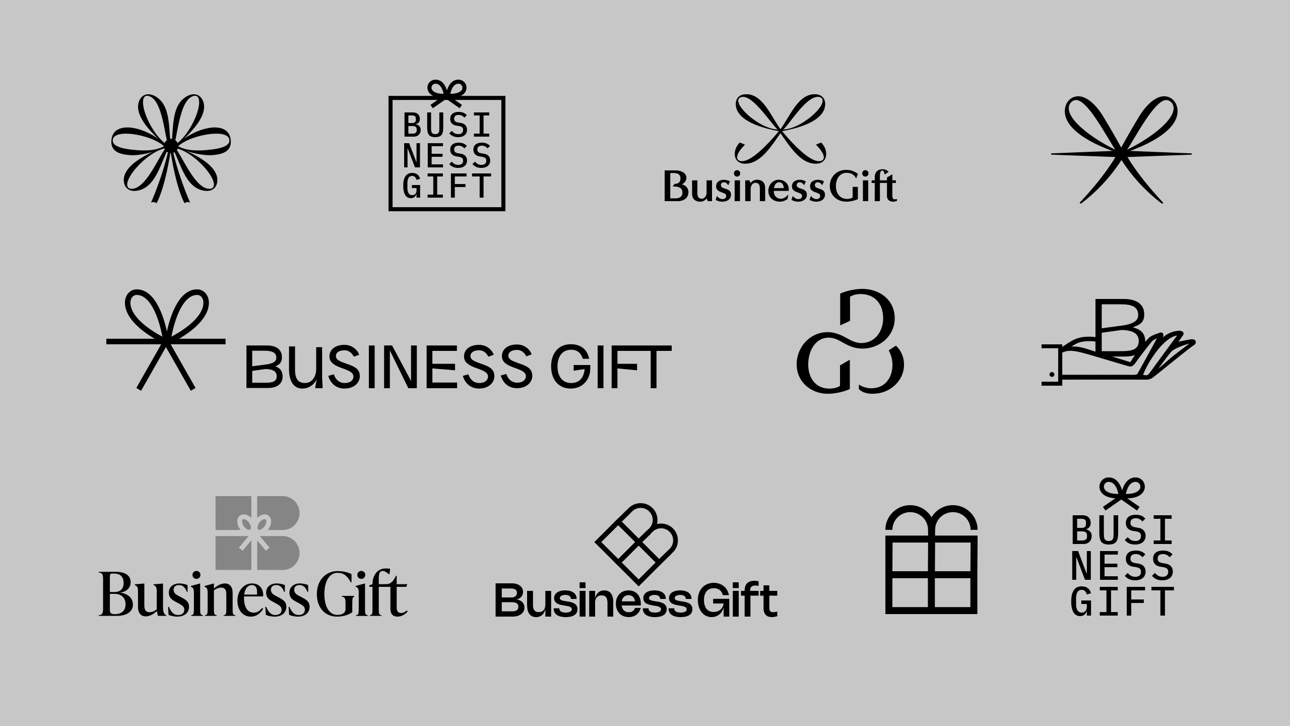 Digital sketches for the Business Gift logo. 