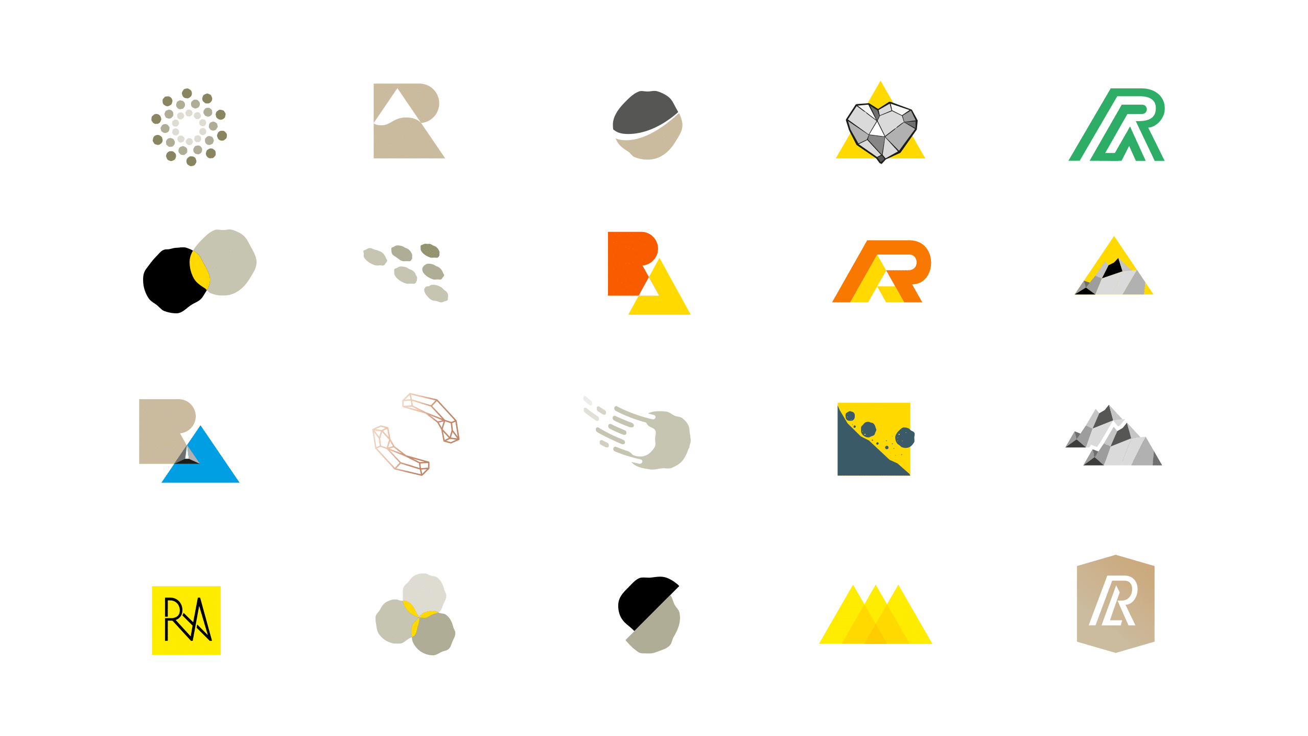 Logo design drafts for Rock Alliance.