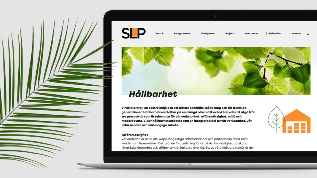 Image of a website mockup for SLP.