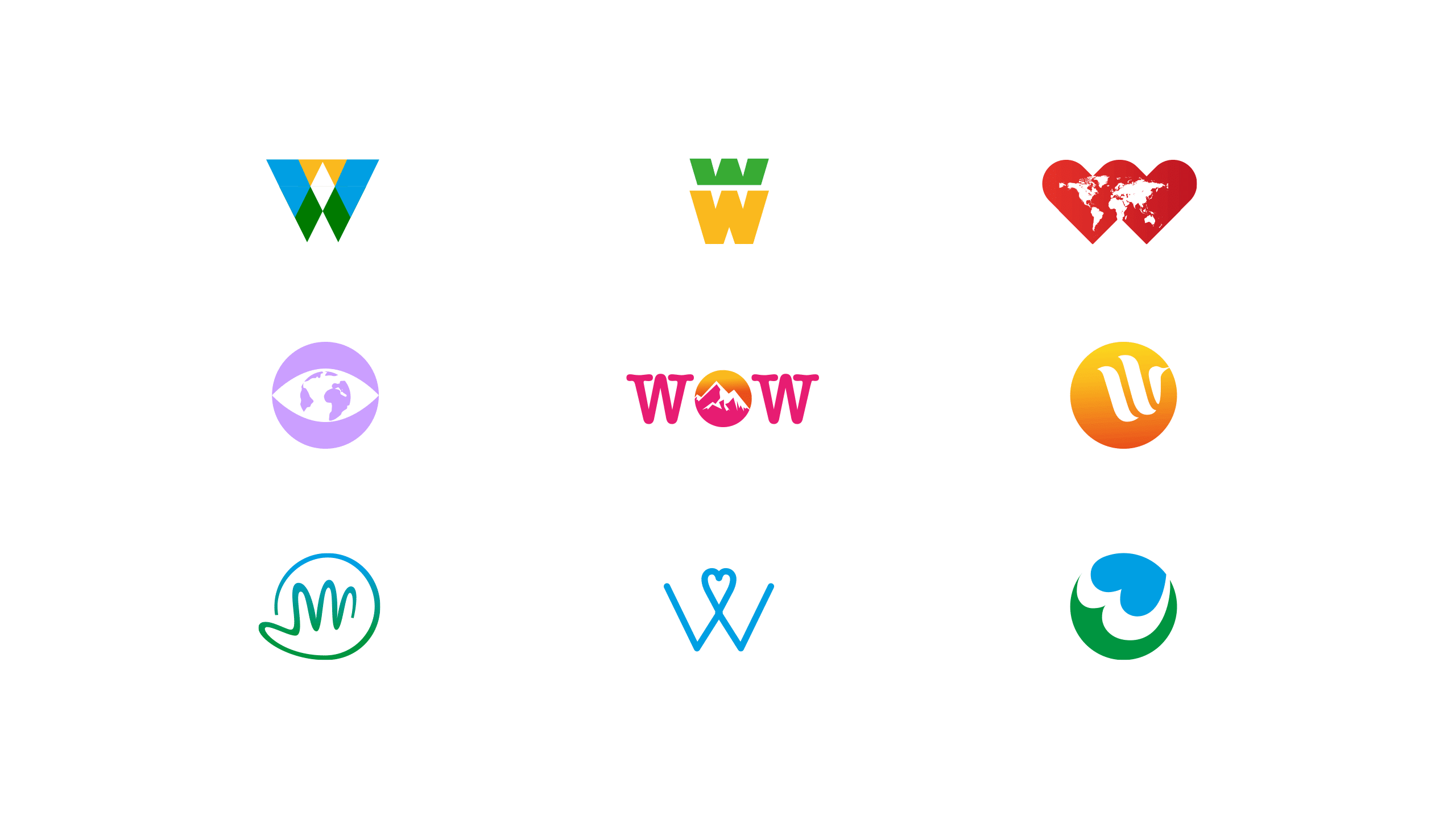 Logo drafts for Wille Worldwide.